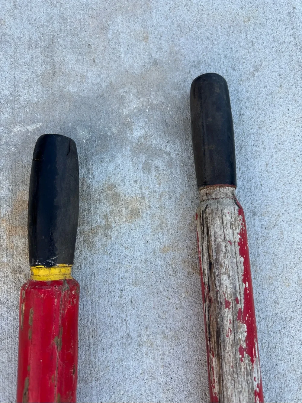 Vintage Wooden Boat Oars Original Paint And Metal Oar Locks Rare Find